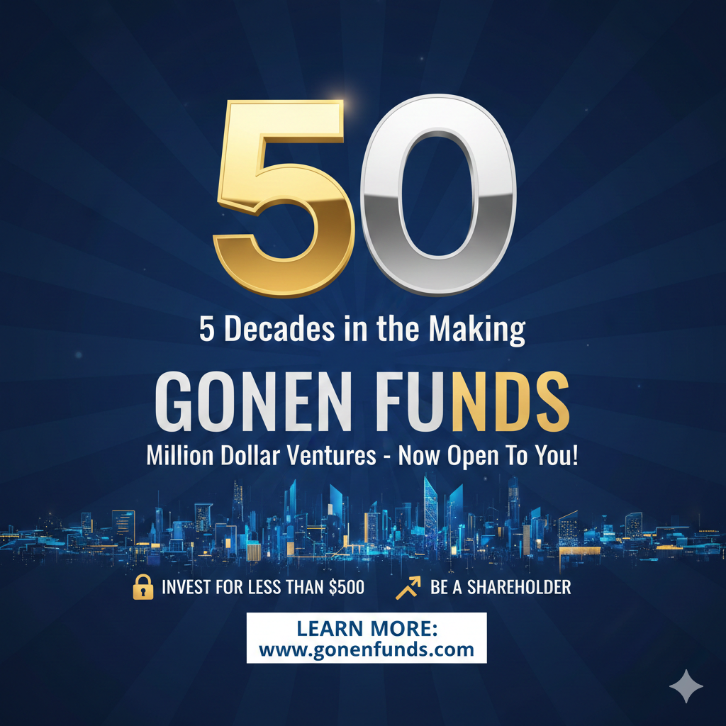 GONEN FUNDS EXCHANGE is a specialized investment vehicle designed to catalyze growth across diverse sectors, with a core focus on the synergy between prime real estate and innovative business operations. Gonen believe that the most resilient ventures are those backed by tangible assets. Gonen's portfolio is strategically divided into two primary pillars.